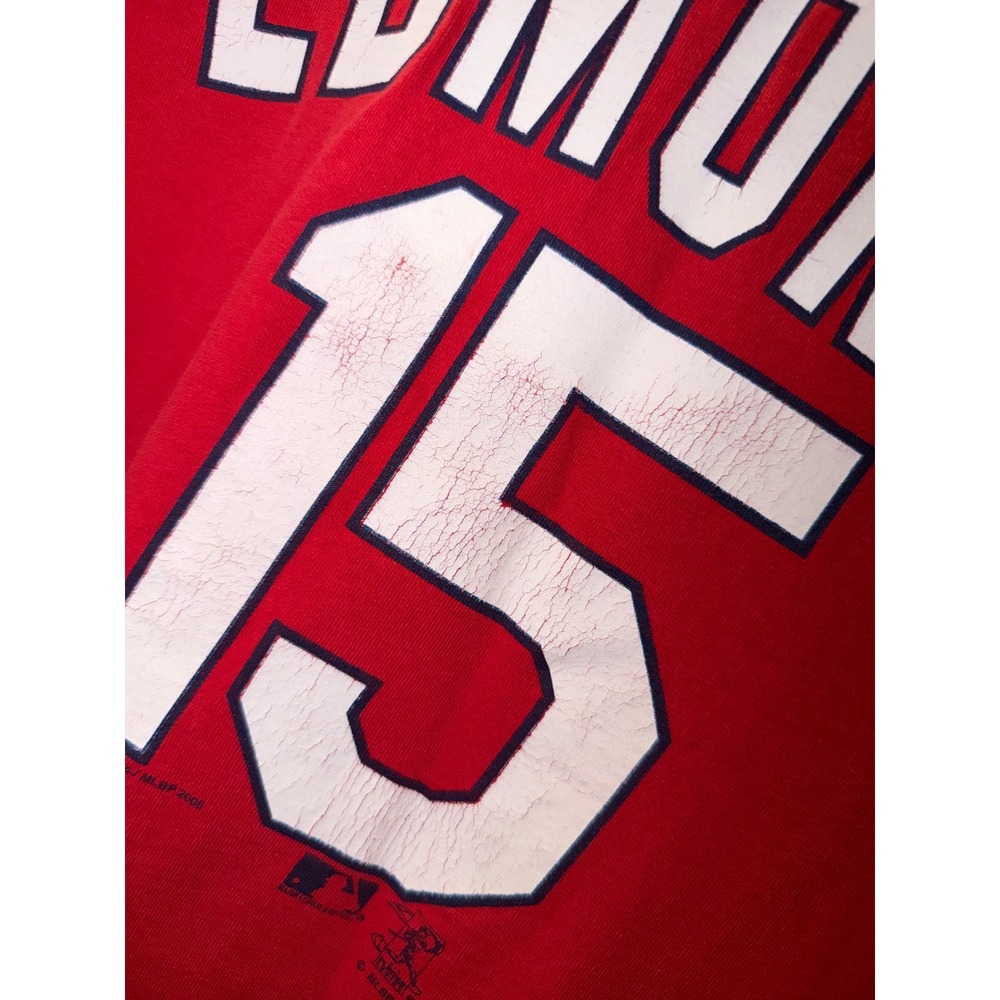 Vintage 2005 St Louis Cardinals Jim Edmonds 15 Shirt Mens 2XL Red CSA MLB Tee - Picture 5 of 9